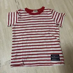 Hot Biscuits 赤白ストライプ Tシャツ 100cm