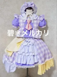 ハンドメイド アイドル衣装 コンカフェ 水色 セーラー 9号 ギンガム