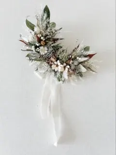 ドライフラワー三日月リース ハーフリース ##⑴