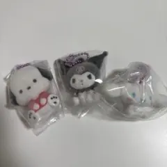 ふわわフロッキーマスコット ポチャッコ　シナモン　クロミ　サンリオ 3個 セット