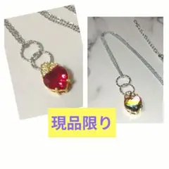 32 [新作未使用]CAレインボー、レッドハートネックレス２点