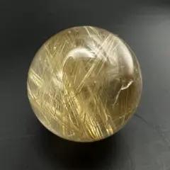 金針水晶 ゴールドルチル スモーキークォーツ スフィア 虹入 32mm オーバー 金針水晶 ゴールドルチル スモーキークォーツ スフィア 虹入