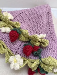 いちご　ブーケブランケット　フラワーブランケット　花束ブランケット