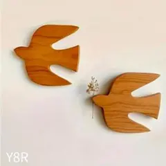 木製 ウォールステッカー 2羽セット 北欧雑貨 インテリア 壁飾り Y8R