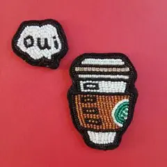 コーヒー　ブローチ