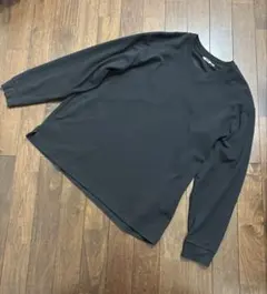 ユニクロＵ エアリズムコットンクルーネックTシャツ 長袖 ブラック XXL
