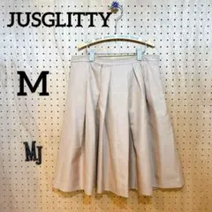【JUSGLITTY】フレアミニスカート プリーツ ベージュ size1　M