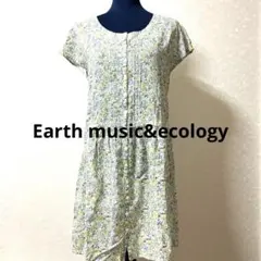 Earth music&ecology 花柄 半袖ひざ丈ワンピース24A560