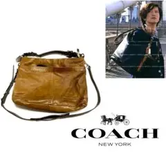定価10万円　COACH ブラウン レザー ショルダーバッグ