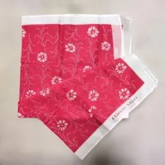 Hanae Mori ハンカチ 花柄 レッド ホワイト