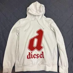 DISEL パーカー ホワイト メンズ Mサイズ