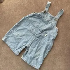 テータテート　80サイズ　デニムオーバーオール ライトブルー　綿100%