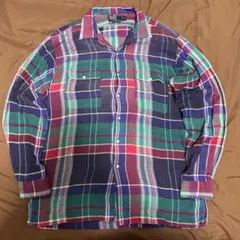 【Polo Ralph Lauren】 90s レーヨン オープンカラーシャツ