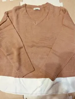 Earth Music&ecology ライトピンク ニット シャツ F