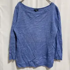 美品✨TALBOTS タルボット 高級リネン100% ニット セーター ブルー