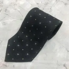 ディズニー　ネクタイ　紺　ミッキー ドット柄　シルク100%【n1520】