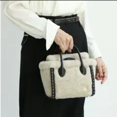 希少❗️ebagos ウールボア・フルブローグ・キューブトート S NATURAL