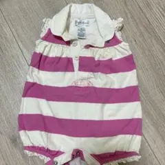 ラルフローレン 3m ロンパース・カバーオール ピンクと白のストライプ