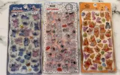 ディズニープチドロップステッカー　プーさん　スティッチ　101匹わんちゃん　3種