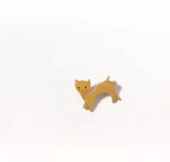昭和レトロ　つげ細工　猫 ブローチ 木製