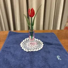 ガラス製　バラの置物