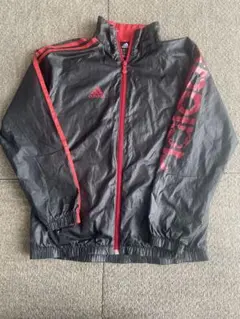 adidas ジップアップジャケット 140サイズ 黒/赤