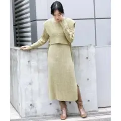 KBF＋⭕️ベストレイヤードニットワンピース