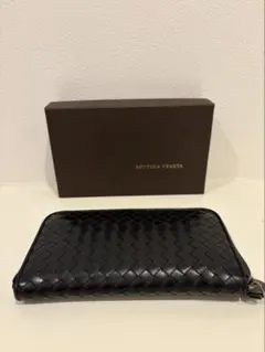 ◇箱付き極美品◇ボッテガヴェネタ　長財布　ラウンドジップ　ブラック　ナッパレザー