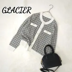 GLACIER グラシア ニットカーディガンパールボタン モノトーン L