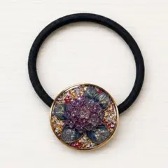 ユリ パープル レジン ヘアゴム ハンドメイド 紫 上品 大人 - メルカリ