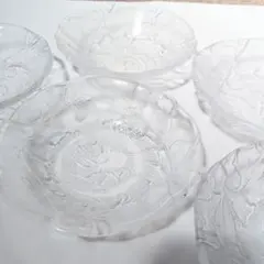 ガラスの器♪5枚セット レトロデザート皿