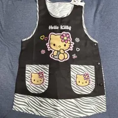 ♥ハローキティ 千鳥格子切り替えエプロン グレー系 - メルカリ