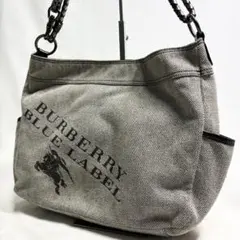 バーバリーブルーレーベル ショルダーバッグ ノバチェック ロゴ 刺繍