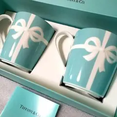 【新品】Tiffany & Co. ティファニー リボンマグカップ2個セット箱入