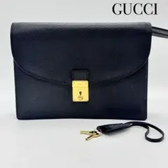GUCCI オールドグッチ クラッチ ブラック レザー セカンドバッグ ビジネス