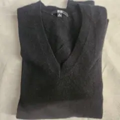 ユニクロ　Vネックカシミヤセーター　XL　ブラック