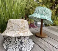 CA4LA バケットハット ホワイトゴールド 花柄 ラグジュアリー 刺繍