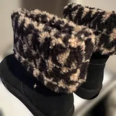 ムートンブーツ ブラック/ベージュ