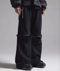 GRANCY ジップデザインスウェットパンツ ブラック Lサイズ - メルカリ