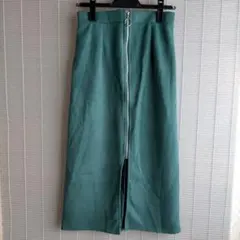 フロントジッパー ロング タイトスカート