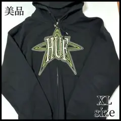 HUF ハフ　星型刺繍　フロントロゴ フルジップパーカー XLサイズ　フーディ