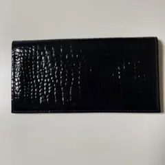 バ*ョ様 訳あり 格安 エナメル 長財布 メンズ レディース 黒 ブラック お札