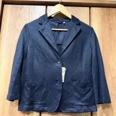 【新品】 無印良品 リネン ジャケット M ネイビー　最終お値下げ❗️