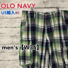 ●A19【US輸入】OLO NAVY ショートパンツ men's【W36】