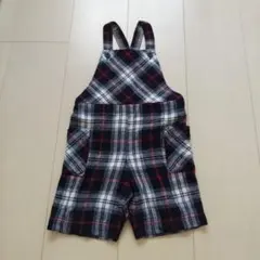 コムサ　チェック柄オーバーオール サロペット　90cm