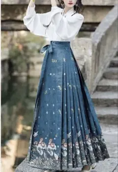 新品 漢服 織金 马面裙 スカート刺繍 入学式　花見結婚式 卒業式 誕生日のサムネイル