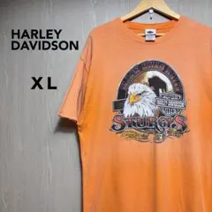 HARLEY-DAVIDSON 半袖Tシャツ　XＬ　オレンジ　イーグル