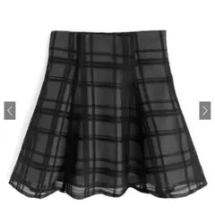 《即購入可能》インパン裏地付きチェック柄フレアミニスカート[tu1028]
