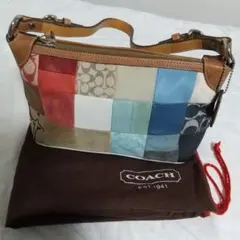 COACH コーチ　マルチカラーパッチワークデザイン　ワンショルダーバッグ　美品
