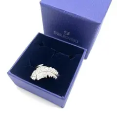 ✨極美品✨スワロフスキー SWAROVSKIシルバーリーフモチーフリング19号のサムネイル